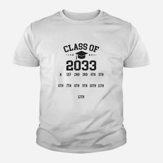 Kindergarten Class Of 2033 Grow With Me Space For Handprints Youth T-shirt | Crazezy AU