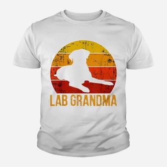 Lab Grandma Vintage Retro Labrador Matching Grandparents Youth T-shirt | Crazezy