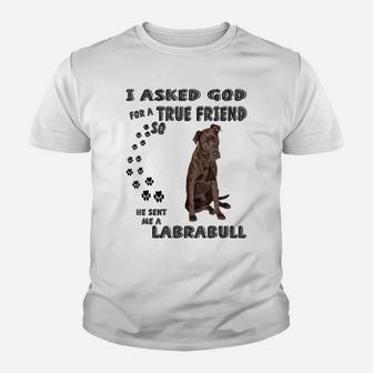 Labrabull Saying Mom Dad Costume, Cute Pitbull Lab Mix Dog Youth T-shirt | Crazezy DE