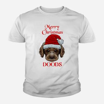 Labradoodle Merry Christmas Doods Santa Hat Doodle Dog Lover Sweatshirt Youth T-shirt | Crazezy CA