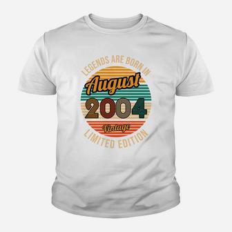 Legends Are Born In August 2004 17Th Birthday Youth T-shirt | Crazezy CA