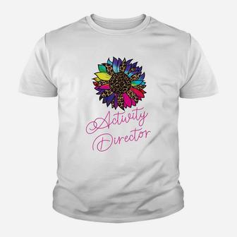 Leopard Tie Dye Cheetah Print Flower Activity Director Gift Youth T-shirt | Crazezy