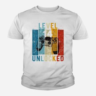 Level 14 Unlocked Video Gamer 14 Year Old 14Th Birthday Gift Youth T-shirt | Crazezy UK
