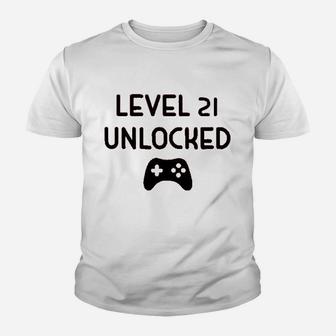 Level 21 Unlocked Youth T-shirt | Crazezy