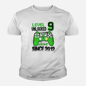 Level 9 Unlocked Awesome Since 2012 Video Game Youth T-shirt | Crazezy UK