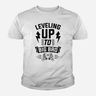 Leveling Up To Big Brother Cool Gamer Christmas Gift Youth T-shirt | Crazezy