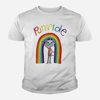 Lgbtq Cat Pride Cute Kitten Pride For Gay Lesbian Cat Lovers Youth T-shirt | Crazezy