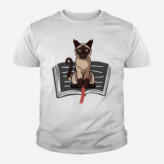 Life Is Better With Books & Cats Funny Siamese Cat Sweatshirt Youth T-shirt | Crazezy CA