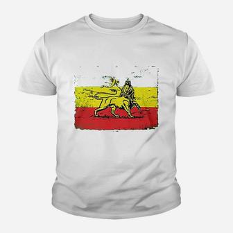 Lion Flag Rasta Jamaican Religion Pride Youth T-shirt | Crazezy