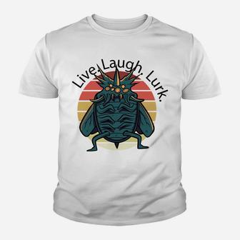 Live Laugh Lurk Creepy Insect Monster Creature Retro Youth T-shirt | Crazezy