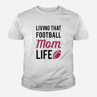 Living That Football Mom Life Athletic Gray Youth T-shirt | Crazezy UK