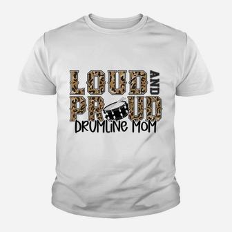 Loud And Proud Drumline Mom Leopard Print Cheetah Pattern Youth T-shirt | Crazezy UK