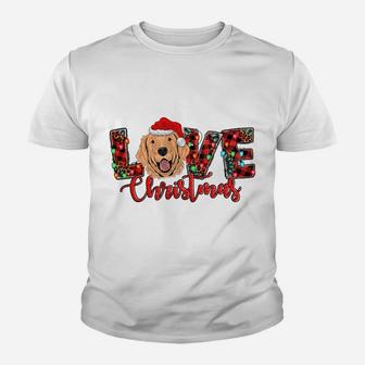 Love Golden Retriever Christmas Shirt Frenchie Mom Dog Dad Sweatshirt Youth T-shirt | Crazezy