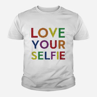 Love Your Selfie Rainbow Youth T-shirt | Crazezy