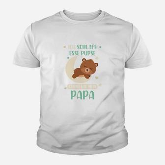 Lustiges Herren Kinder Tshirt Ich schlafe, esse, pups - Premium Papa Kinder Tshirt - Seseable