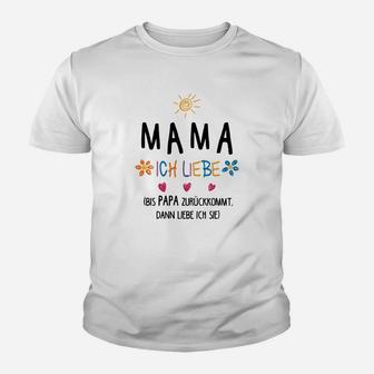 Lustiges Muttertag Kinder Tshirt Mama, ich liebe Dich mit Sonne & Blumen - Seseable
