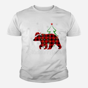 Matching Buffalo Plaid Christmas Middle Sister Bear Pajama Youth T-shirt | Crazezy AU