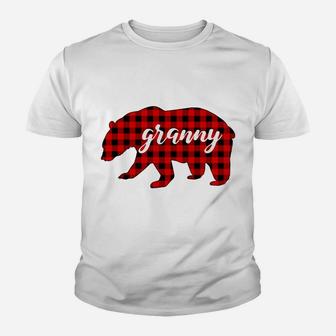 Matching Family Buffalo Plaid Granny Bear Red Lumberjack Youth T-shirt | Crazezy CA