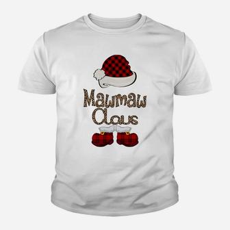 Mawmaw Claus Christmas Leopard - Grandma Gift Sweatshirt Youth T-shirt | Crazezy