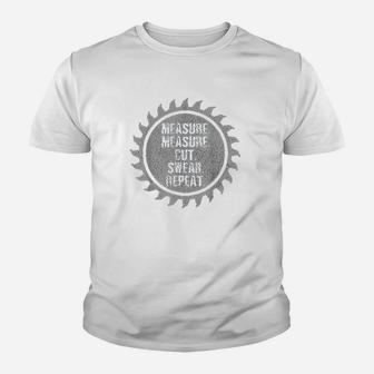 Measure Cut Swear Repeat Woodworker Youth T-shirt | Crazezy