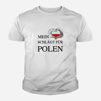 Mein Herz schlägt für Polen Kinder Tshirt, Patriotisches Design - Seseable