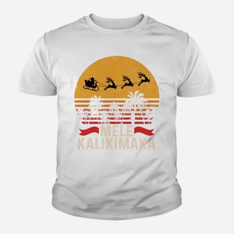 Mele Kalikimaka Vintage Christmas Santa Reindeers Hawaii Sweatshirt Youth T-shirt | Crazezy CA