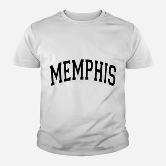 Memphis Varsity Style Blue With Black Text Youth T-shirt | Crazezy AU