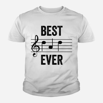 Mens Best Dad Ever Music Notes Tshirt Funny Fathers Day Gift Youth T-shirt | Crazezy CA
