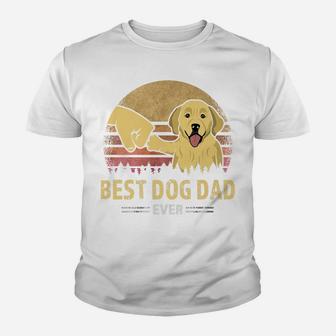 Mens Best Dog Dad Ever Golden Retriever Retro Puppy Lover Design Youth T-shirt | Crazezy