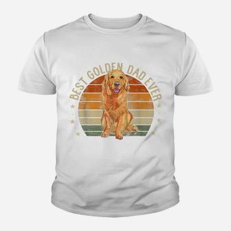 Mens Best Golden Dad Ever Retro Golden Retriever Gifts Dog Daddy Youth T-shirt | Crazezy
