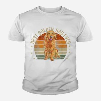 Mens Best Golden Dad Ever Retro Golden Retriever Gifts Dog Youth T-shirt | Crazezy UK