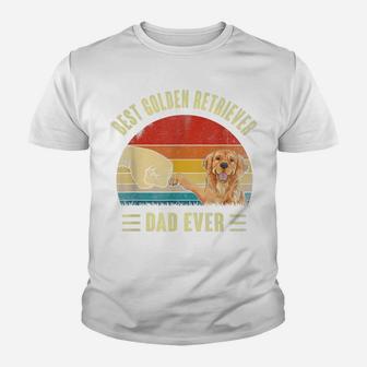 Mens Best Golden Retriever Dog Dad Ever Shirt Fathers Day Vintage Youth T-shirt | Crazezy UK