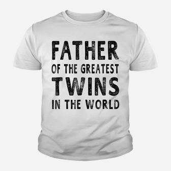 Mens Father Of The Greatest Twins Shirt Daddy Gift Men T-Shir Youth T-shirt | Crazezy CA