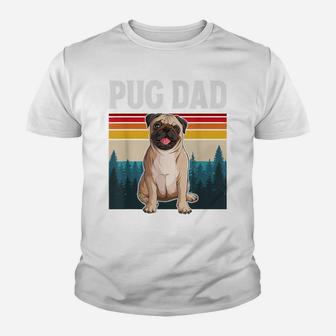 Mens Funny Pug Dad - Vintage Retro Pug Dog Lover Youth T-shirt | Crazezy