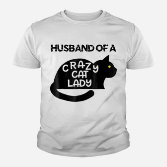 Mens Husband Of A Crazy Cat Lady Shirt For Men With Lots Of Cats Youth T-shirt | Crazezy