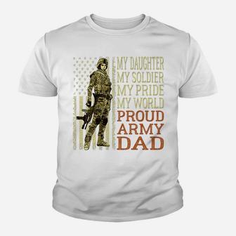 Mens My Daughter My Soldier Hero - Proud Army Dad Military Father Youth T-shirt | Crazezy