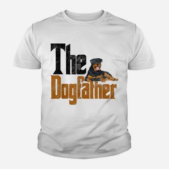 Mens Rottweiler Dog Dad Dogfather Dogs Daddy Father Rottie Youth T-shirt | Crazezy