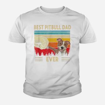 Mens Vintage Best Pitbull Dad Ever Bump Fit Dog Dad Fathers Day Youth T-shirt | Crazezy