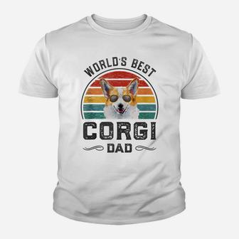 Mens World's Best Corgi Dad Vintage Dog Dad Youth T-shirt | Crazezy