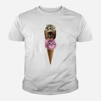 Meow-Scream Ice Cream Cone Kitten Pun Graphic Youth T-shirt | Crazezy