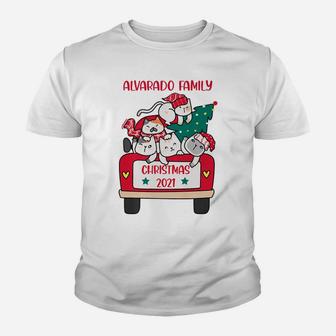 Merry Catmas Christmas Truck Cat Lovers Alvarado Family Youth T-shirt | Crazezy