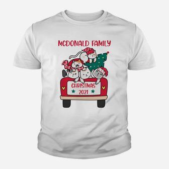 Merry Catmas Christmas Truck Cat Lovers Mcdonald Family Youth T-shirt | Crazezy