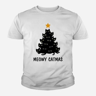 Merry Catmas Xmas Gift Meowy Catmas Funny Cat Christmas Sweatshirt Youth T-shirt | Crazezy