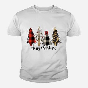 Merry Wild Farmhouse Christmas With Leopard Trees Youth T-shirt | Crazezy DE