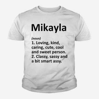 Mikayla Definition Personalized Funny Birthday Gift Idea Youth T-shirt | Crazezy