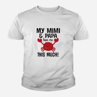 Mimi And Papa Love Me Crab Baby Youth T-shirt | Crazezy
