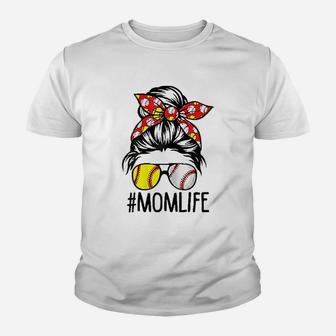 Mom Life Softball Baseball Mothers Day Youth T-shirt | Crazezy DE