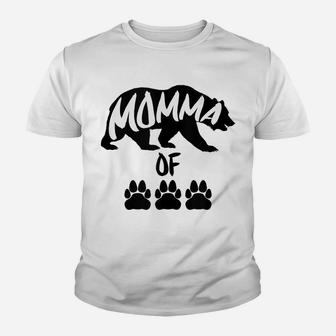 Momma Bear Of Three Mother's Day Perfect Gift Youth T-shirt | Crazezy