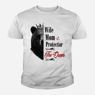 Mommy Queen Bear Wife Mom Protector Queen Mothers Day Gift Sweatshirt Youth T-shirt | Crazezy