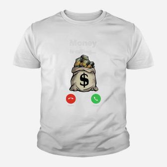 Money Calling Gang Ster Entrepreneur Christmas Hip Hop Gift Youth T-shirt | Crazezy UK
